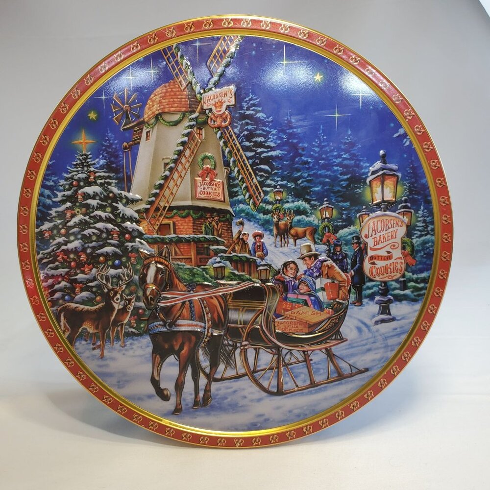 Jacobsen's Danish Bakery Butter Cookies Collectible Tin Empty Product of Denmark